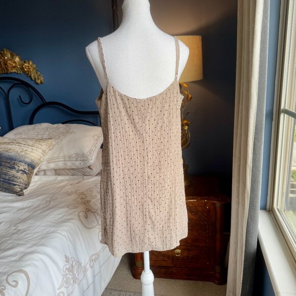 3 For $25 Mahina Sleeveless Beige With Black Polka Dots Sheath Beachy Dress - Picture 7 of 12